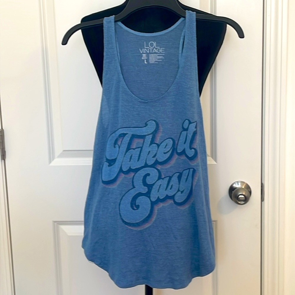 L.O.L. Vintage Blue Tank Top - Take it Easy